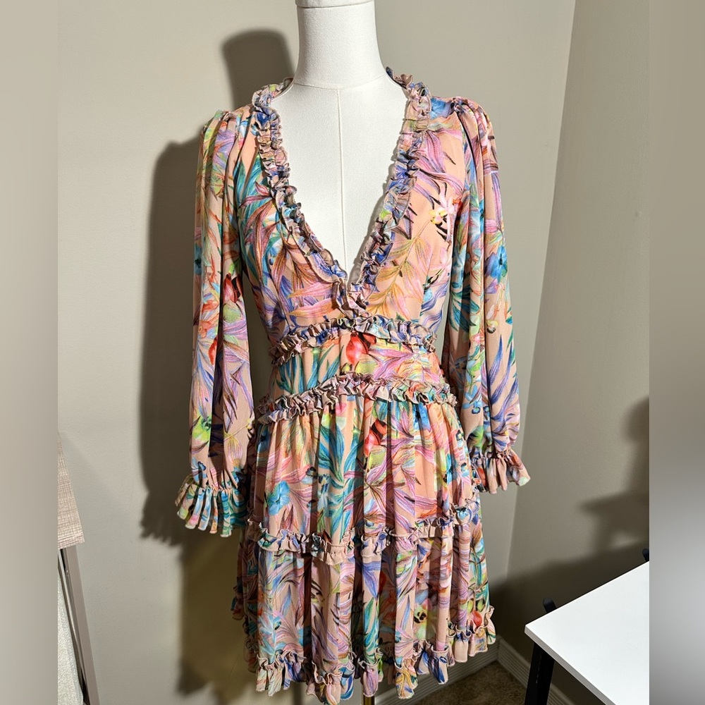 Floral Multicolor Ruffle Dress